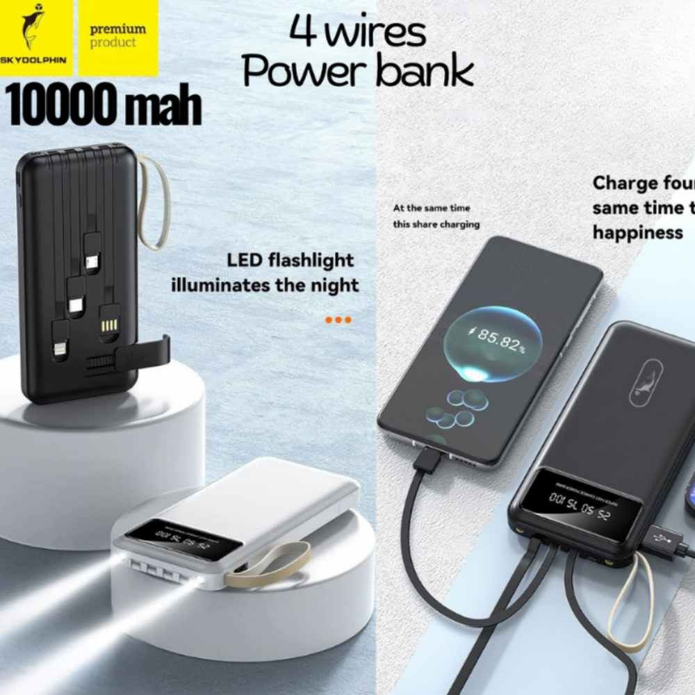 10000mAh Multi-Cable Power Bank